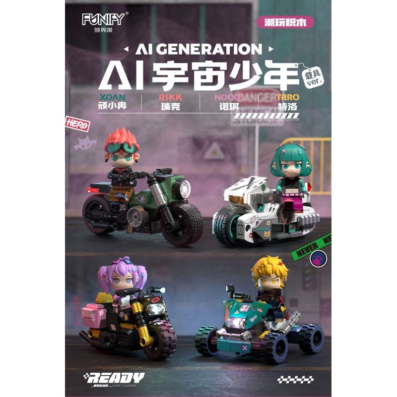 FUNIFY W9023 9023 CẬU BÉ MÔ TÔ KHÔNG GIAN AI bộ đồ chơi xếp lắp ráp ghép mô hình AI GENERATION