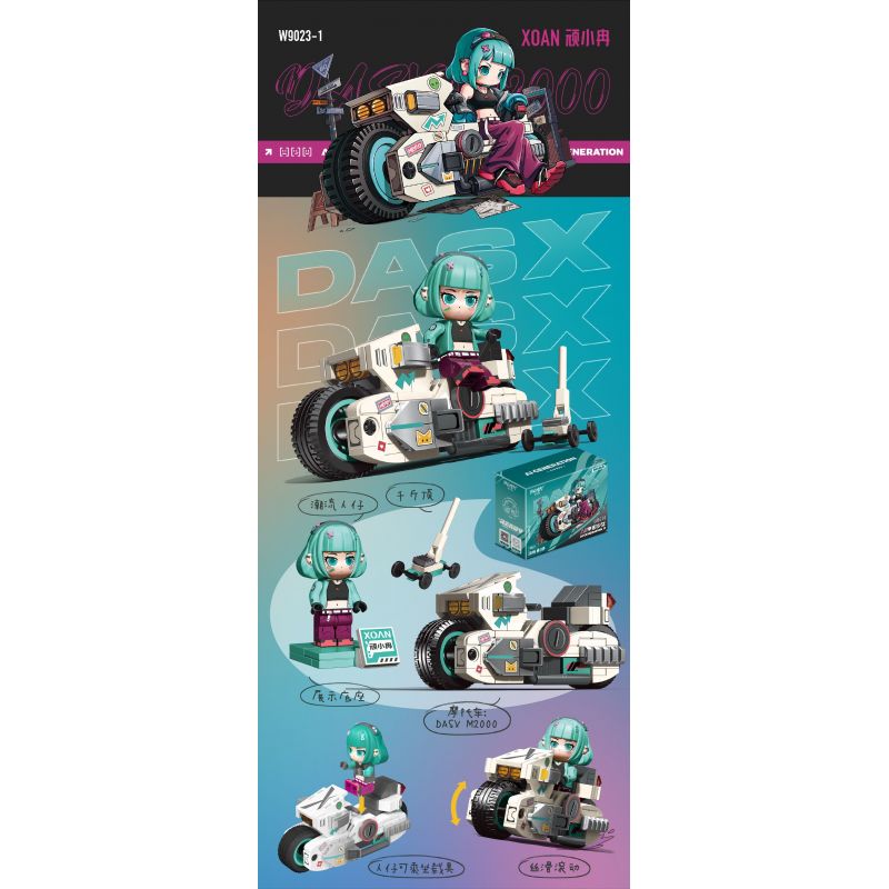 FUNIFY W9023 9023 CẬU BÉ MÔ TÔ KHÔNG GIAN AI bộ đồ chơi xếp lắp ráp ghép mô hình AI GENERATION