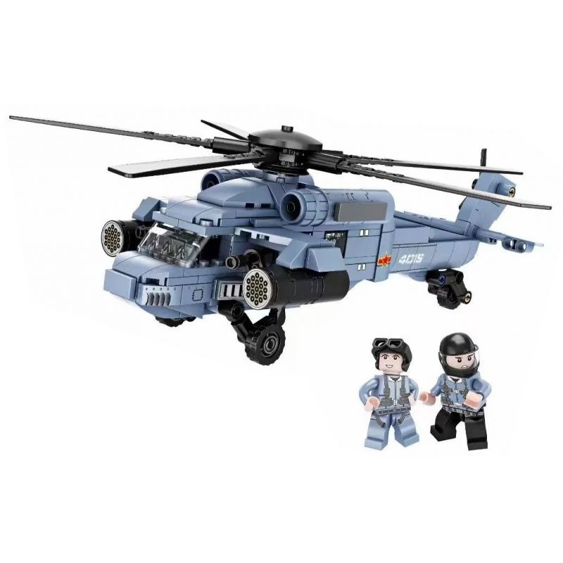 FORANGE FC4106 4106 non Lego TRỰC THĂNG Z-20 bộ đồ chơi xếp lắp ráp ghép mô hình Military Army STRAIGHT 20 HELICOPTER Quân Sự Bộ Đội 366 khối