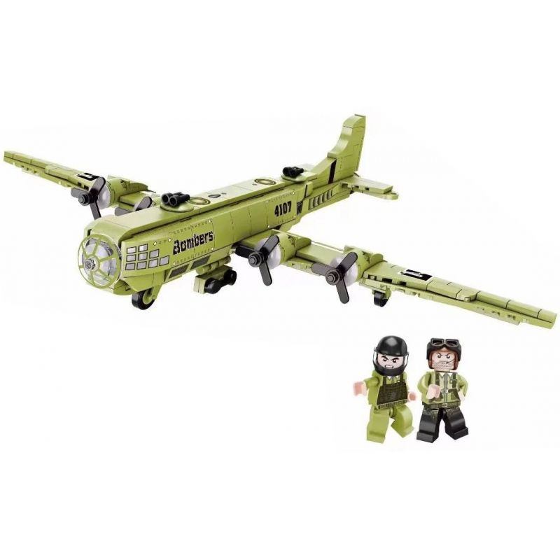 FORANGE FC4107 4107 non Lego MÁY BAY NÉM BOM B29 bộ đồ chơi xếp lắp ráp ghép mô hình Military Army B29 BOMBER Quân Sự Bộ Đội 363 khối