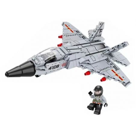 FORANGE FC4108 4108 MÁY BAY CHIẾN ĐẤU J-35 bộ đồ chơi xếp lắp ráp ghép mô hình Military Army J-35 FIGHTER Quân Sự Bộ Đội 389 khối