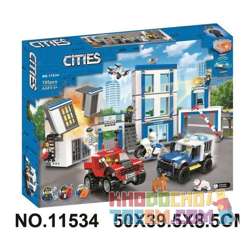 NOT Lego POLICE STATION 60246 TANK 11534 xếp lắp ráp ghép mô hình CẢNH SÁT SỞ ĐỒN City Thành Phố 743 khối