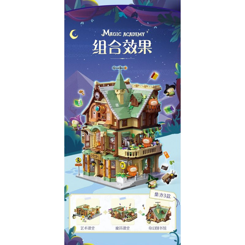 TOP TOY TC2037 2037 HỌC VIỆN ẢO THUẬT MA LITTLE PARROT BEBE LỚP NGHỆ bộ đồ chơi xếp lắp ráp ghép mô hình Movie & Game MAGIC ACADEMY Phim Và Trò Chơi 750 khối