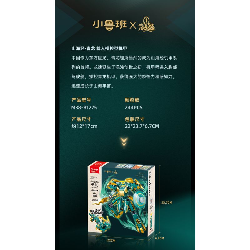 SLUBAN M38-B1275 B1275 1275 M38B1275 38-B1275 KINH ĐIỂN CỦA NÚI VÀ BIỂN QINGLONG MÁY ĐIỀU KHIỂN CÓ NGƯỜI LÁI bộ đồ chơi xếp lắp ráp ghép mô hình 244 khối