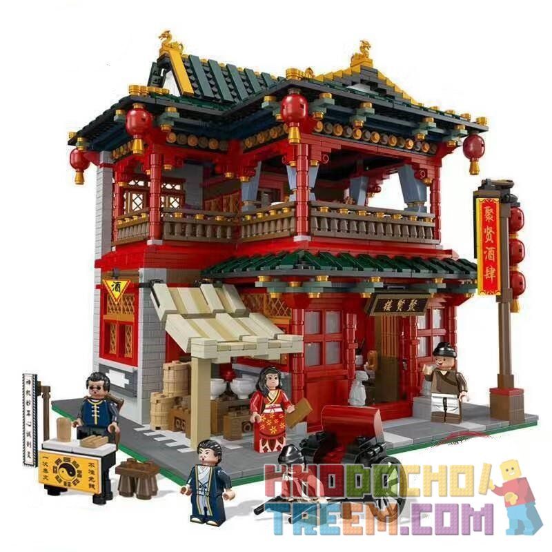 XINGBAO XB-01002 01002 XB01002 non Lego QUÁN RƯỢU CỔ bộ đồ chơi xếp lắp ráp ghép mô hình Chinatown CHINA TOWN CHINESE PUB Khu Phố Tàu 3267 khối