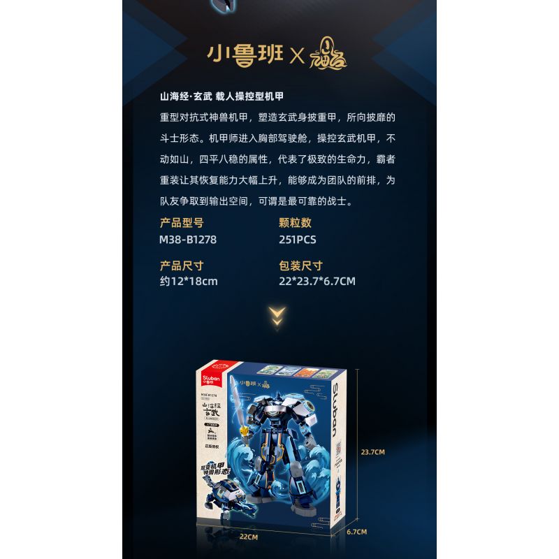 SLUBAN M38-B1278 B1278 1278 M38B1278 38-B1278 KINH ĐIỂN CỦA NÚI VÀ BIỂN HUYỀN VŨ CƠ KHÍ ĐIỀU KHIỂN CÓ NGƯỜI LÁI bộ đồ chơi xếp lắp ráp ghép mô hình 251 khối