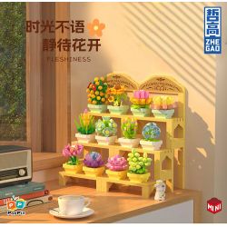 ZHEGAO 622009 CÂY TRỒNG TRONG CHẬU MỌNG NƯỚC bộ đồ chơi xếp lắp ráp ghép mô hình Creator Sáng Tạo 1749 khối