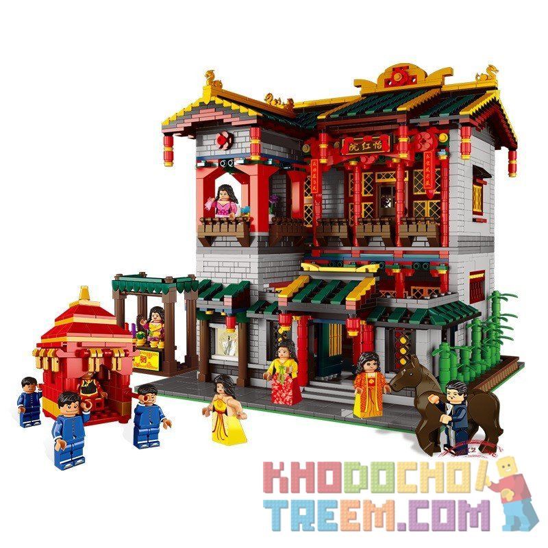 XINGBAO XB-01003 01003 XB01003 non Lego KỸ VIỆN LẦU XANH bộ đồ chơi xếp lắp ráp ghép mô hình Chinatown CHINA TOWN YIHONG BROTHEL Khu Phố Tàu 3320 khối