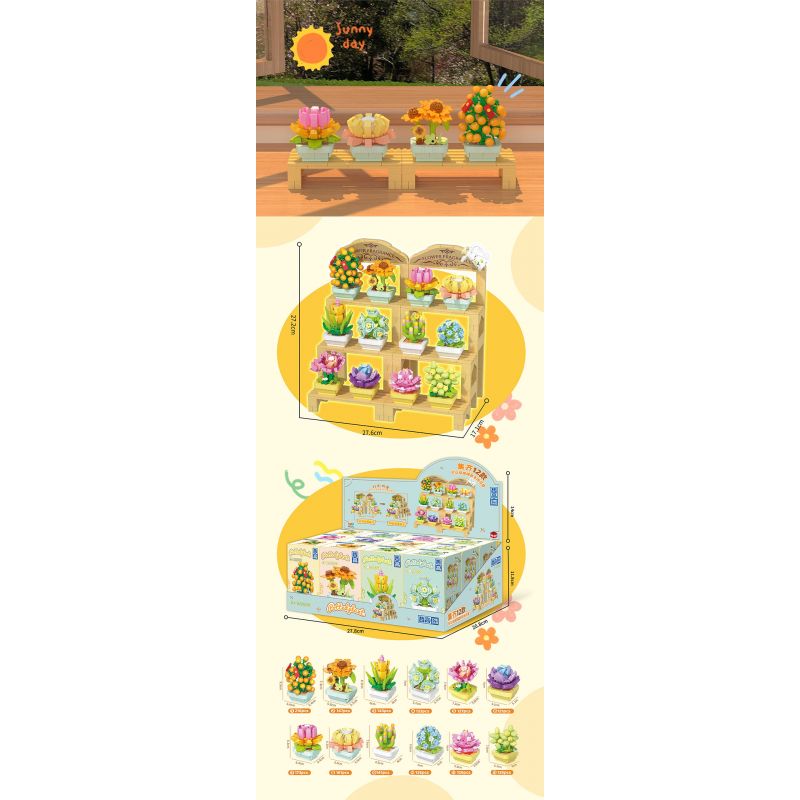 ZHEGAO 622009 CÂY TRỒNG TRONG CHẬU MỌNG NƯỚC bộ đồ chơi xếp lắp ráp ghép mô hình Creator Sáng Tạo 1749 khối