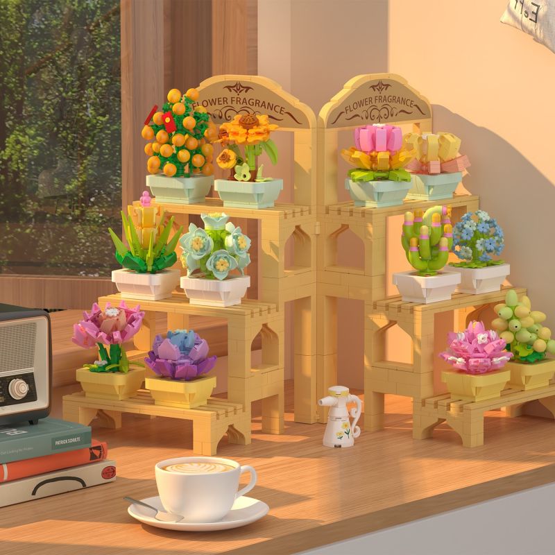 ZHEGAO 622009 CÂY TRỒNG TRONG CHẬU MỌNG NƯỚC bộ đồ chơi xếp lắp ráp ghép mô hình Creator Sáng Tạo 1749 khối