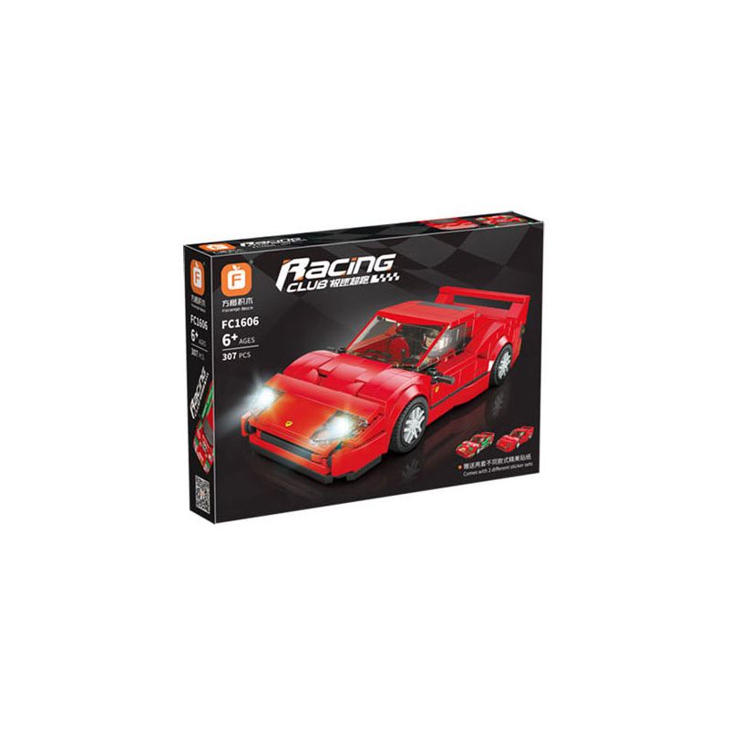 FORANGE FC1606 1606 SIÊU XE NHANH NHẤT FERRARI F40 bộ đồ chơi xếp lắp ráp ghép mô hình Speed Champions Racing Cars Đua Xe Công Thức 307 khối