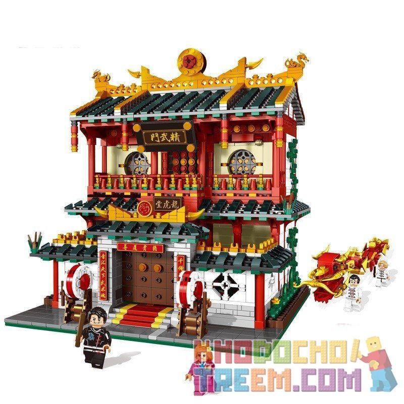 XINGBAO XB-01004 01004 XB01004 non Lego VÕ ĐƯỜNG bộ đồ chơi xếp lắp ráp ghép mô hình Chinatown CHINA TOWN MARTIAL SCHOOLS Khu Phố Tàu 2882 khối