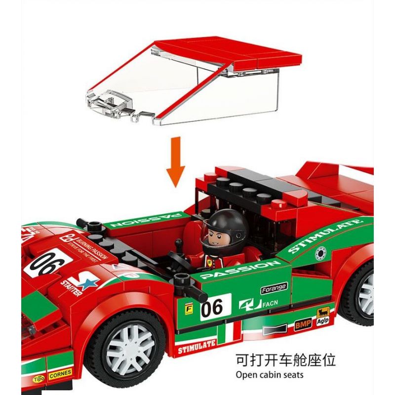 FORANGE FC1606 1606 SIÊU XE NHANH NHẤT FERRARI F40 bộ đồ chơi xếp lắp ráp ghép mô hình Speed Champions Racing Cars Đua Xe Công Thức 307 khối
