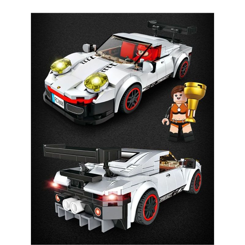 FORANGE FC1608 1608 SIÊU XE CỰC NHANH PORSCHE 911RSR bộ đồ chơi xếp lắp ráp ghép mô hình Speed Champions Racing Cars Đua Xe Công Thức 323 khối