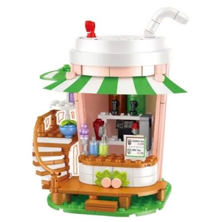 FORANGE FC8521 8521 QUÁN TRÀ SỮA bộ đồ chơi xếp lắp ráp ghép mô hình Creator Sáng Tạo 260 khối