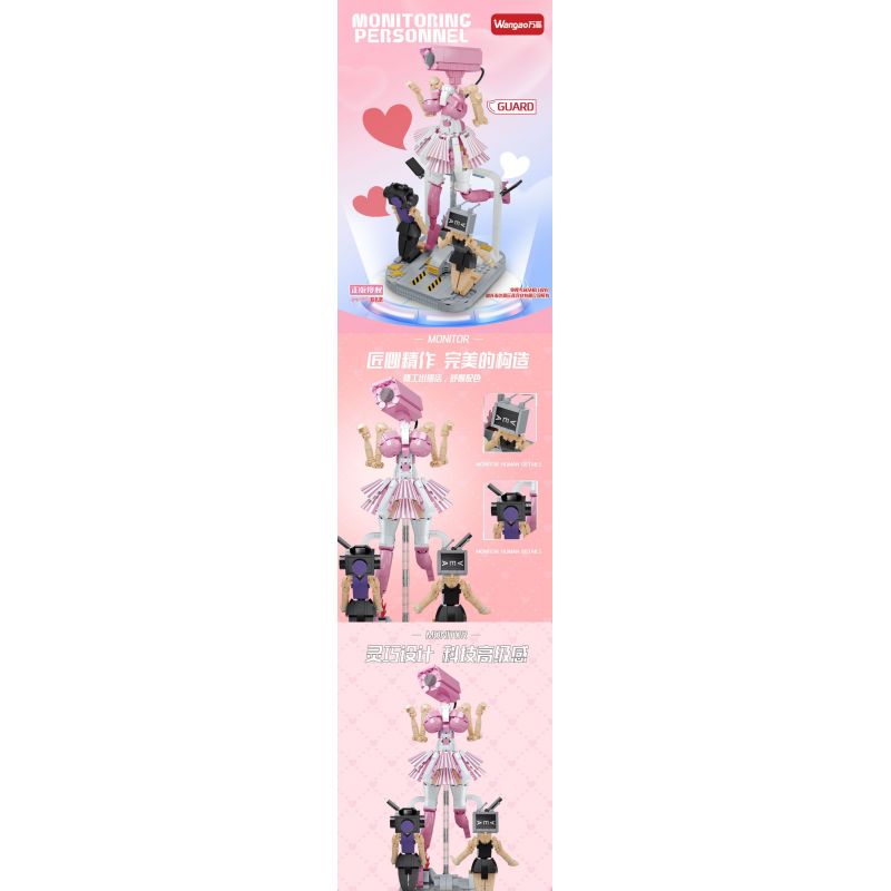 WANGAO 288045 MÀN HÌNH bộ đồ chơi xếp lắp ráp ghép mô hình Movie & Game MONITORING PERSONNEL Phim Và Trò Chơi