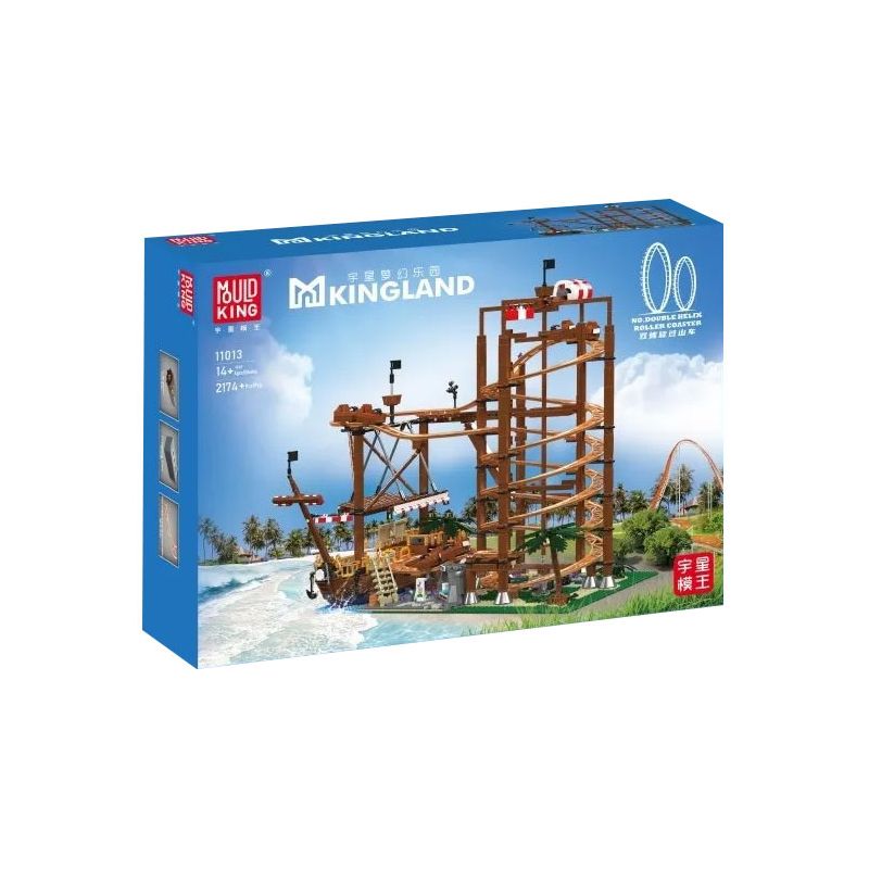 Lego MouldKing 11013 Double Helix Roller Coaster Xếp hình lắp ráp ghép mô hình Tàu lượn siêu tốc xoắn đôi