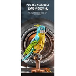 BEAUTY AND 13052 VẸT CYBORG bộ đồ chơi xếp lắp ráp ghép mô hình PARROT MACHINERY 688 khối