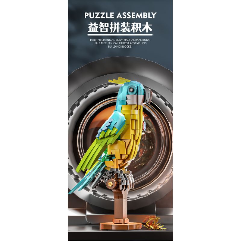 BEAUTY AND 13052 VẸT CYBORG bộ đồ chơi xếp lắp ráp ghép mô hình PARROT MACHINERY 688 khối