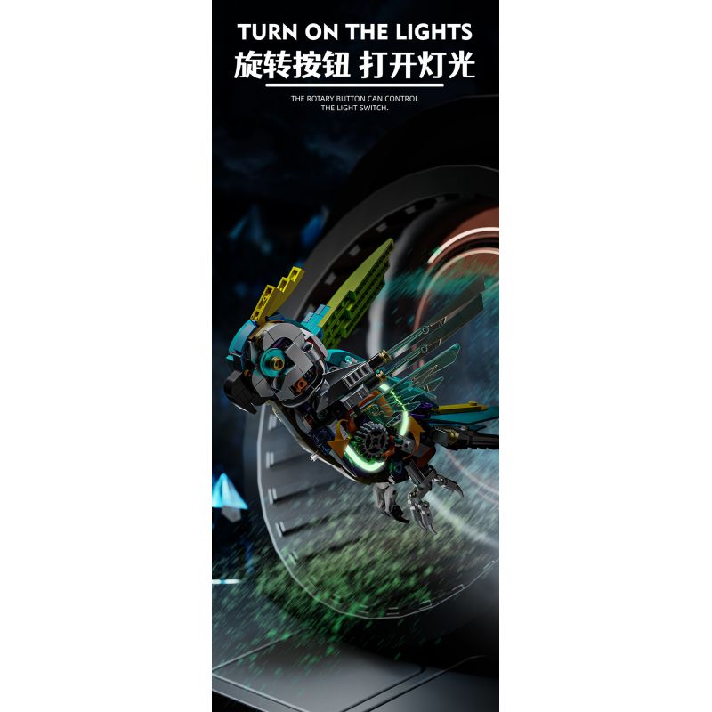 BEAUTY AND 13052 VẸT CYBORG bộ đồ chơi xếp lắp ráp ghép mô hình PARROT MACHINERY 688 khối