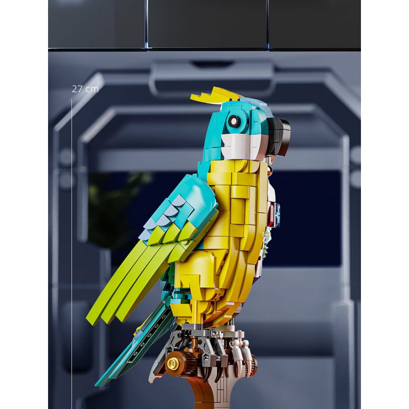 BEAUTY AND 13052 VẸT CYBORG bộ đồ chơi xếp lắp ráp ghép mô hình PARROT MACHINERY 688 khối