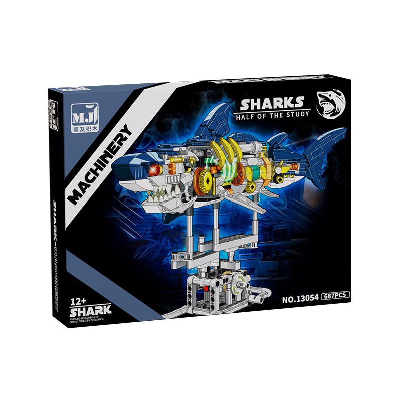 BEAUTY AND 13054 CÁ MẬP NGƯỜI MÁY bộ đồ chơi xếp lắp ráp ghép mô hình SHARKS MACHINERY 687 khối