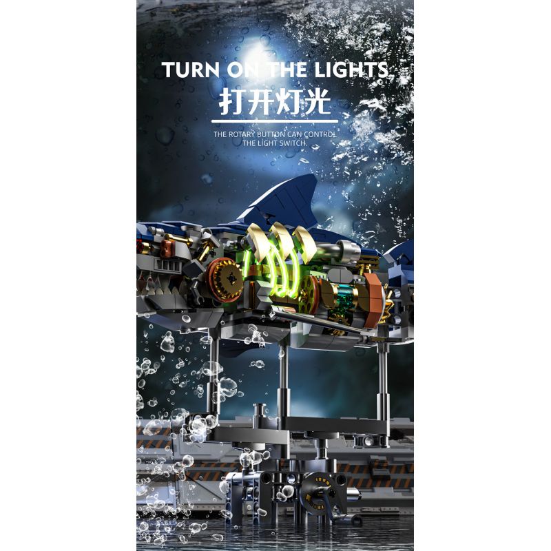 BEAUTY AND 13054 CÁ MẬP NGƯỜI MÁY bộ đồ chơi xếp lắp ráp ghép mô hình SHARKS MACHINERY 687 khối