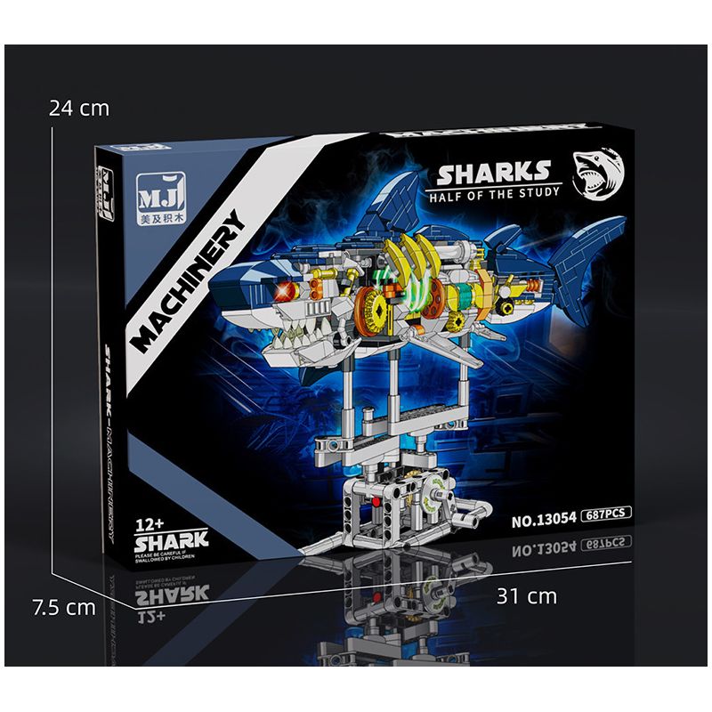 BEAUTY AND 13054 CÁ MẬP NGƯỜI MÁY bộ đồ chơi xếp lắp ráp ghép mô hình SHARKS MACHINERY 687 khối