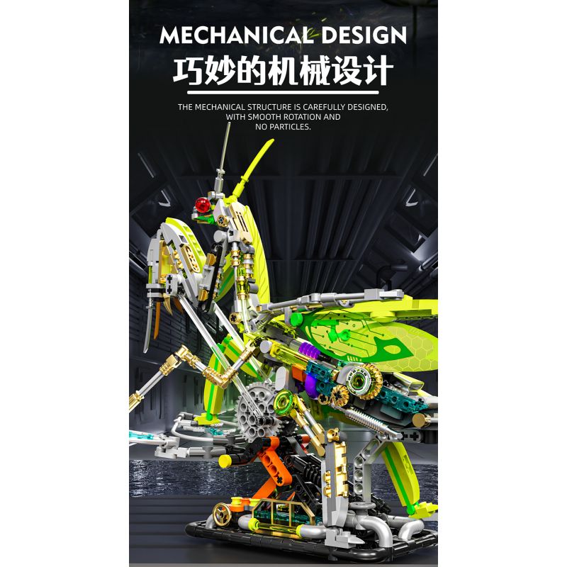 BEAUTY AND 13055 BỌ NGỰA NGƯỜI MÁY bộ đồ chơi xếp lắp ráp ghép mô hình MANTIS MACHINERY 999 khối