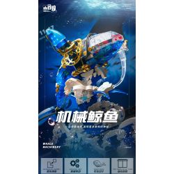 SMALL ANGLE JD031 CÁ VOI NHẢY CƠ KHÍ bộ đồ chơi xếp lắp ráp ghép mô hình WHALE MACHINERY 1519 khối