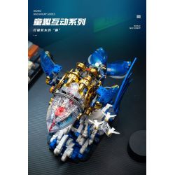 SMALL ANGLE JD031 CÁ VOI NHẢY CƠ KHÍ bộ đồ chơi xếp lắp ráp ghép mô hình WHALE MACHINERY 1519 khối