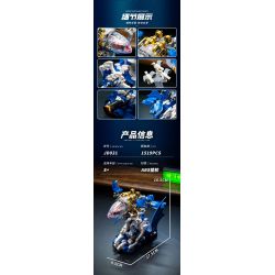 SMALL ANGLE JD031 CÁ VOI NHẢY CƠ KHÍ bộ đồ chơi xếp lắp ráp ghép mô hình WHALE MACHINERY 1519 khối