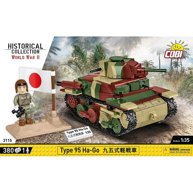 COBI 3115 TYPE 95 HA-GO tỷ lệ 1:35 bộ đồ chơi xếp lắp ráp ghép mô hình Military Army Quân Sự Bộ Đội 380 khối