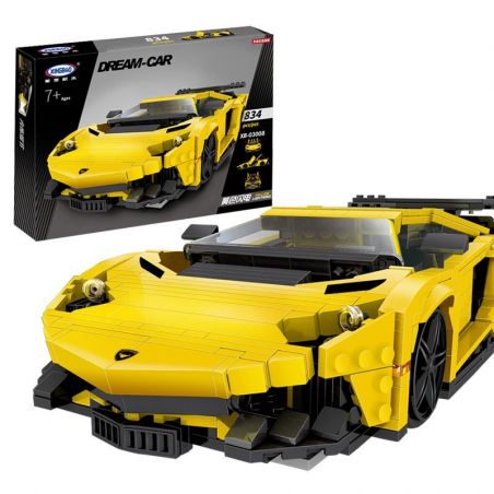 XINGBAO XB-03008 03008 XB03008 non  SIÊU XE Ô TÔ bộ đồ chơi xếp lắp ráp ghép mô hình Creator YELLOW LIGHTNING Sáng Tạo 834 khối