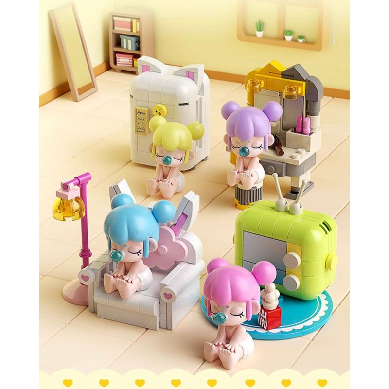 JAKI HK102 NHẬT KÝ MÙA HÈ RUOLAI NANCI 6 PHONG CÁCH SỬ DỤNG TẠI NHÀ DAZE MEIMEI DU SLEEP CHASING DRAMA BUBBLE BATH SLANDER CAT STAR MOON TENT bộ đồ chơi xếp lắp ráp ghép mô hình BABY NANCI