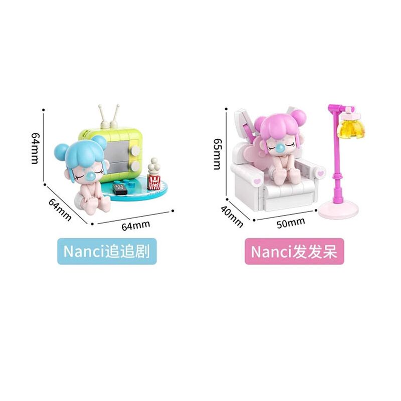 JAKI HK102 NHẬT KÝ MÙA HÈ RUOLAI NANCI 6 PHONG CÁCH SỬ DỤNG TẠI NHÀ DAZE MEIMEI DU SLEEP CHASING DRAMA BUBBLE BATH SLANDER CAT STAR MOON TENT bộ đồ chơi xếp lắp ráp ghép mô hình BABY NANCI