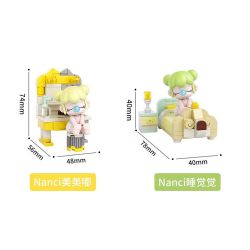 JAKI HK102 NHẬT KÝ MÙA HÈ RUOLAI NANCI 6 PHONG CÁCH SỬ DỤNG TẠI NHÀ DAZE MEIMEI DU SLEEP CHASING DRAMA BUBBLE BATH SLANDER CAT STAR MOON TENT bộ đồ chơi xếp lắp ráp ghép mô hình BABY NANCI