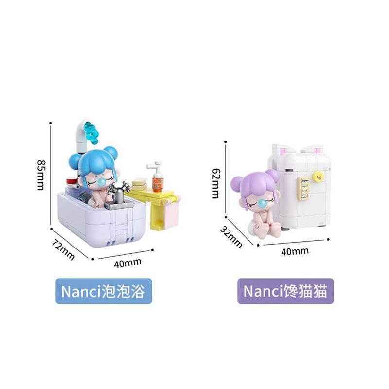 JAKI HK102 NHẬT KÝ MÙA HÈ RUOLAI NANCI 6 PHONG CÁCH SỬ DỤNG TẠI NHÀ DAZE MEIMEI DU SLEEP CHASING DRAMA BUBBLE BATH SLANDER CAT STAR MOON TENT bộ đồ chơi xếp lắp ráp ghép mô hình BABY NANCI
