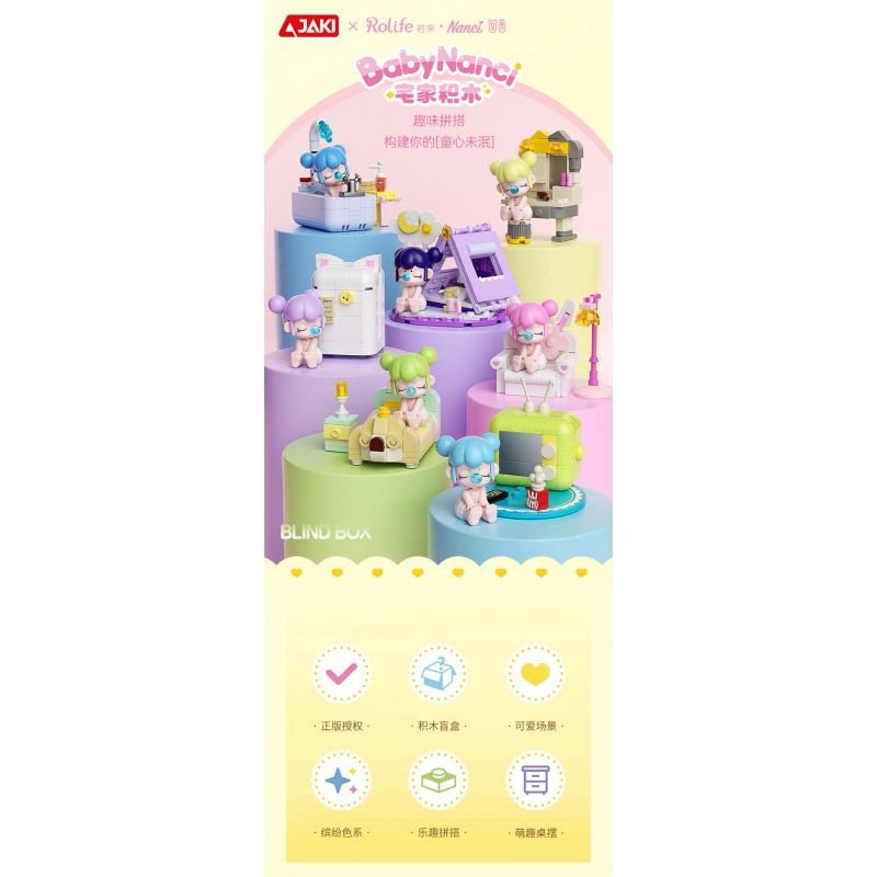 JAKI HK102 NHẬT KÝ MÙA HÈ RUOLAI NANCI 6 PHONG CÁCH SỬ DỤNG TẠI NHÀ DAZE MEIMEI DU SLEEP CHASING DRAMA BUBBLE BATH SLANDER CAT STAR MOON TENT bộ đồ chơi xếp lắp ráp ghép mô hình BABY NANCI