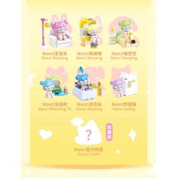 JAKI HK102 NHẬT KÝ MÙA HÈ RUOLAI NANCI 6 PHONG CÁCH SỬ DỤNG TẠI NHÀ DAZE MEIMEI DU SLEEP CHASING DRAMA BUBBLE BATH SLANDER CAT STAR MOON TENT bộ đồ chơi xếp lắp ráp ghép mô hình BABY NANCI