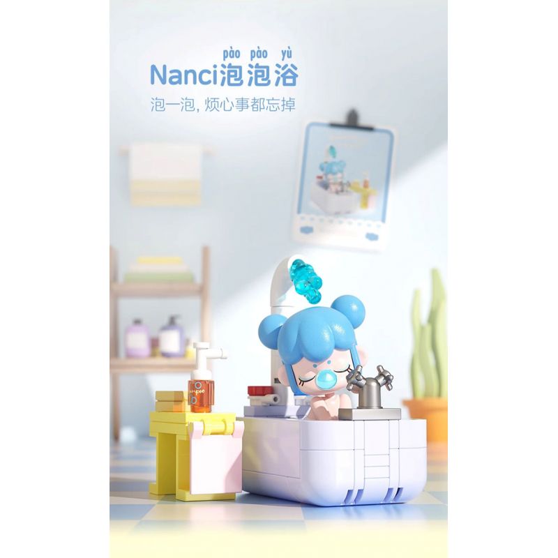 JAKI HK102 NHẬT KÝ MÙA HÈ RUOLAI NANCI 6 PHONG CÁCH SỬ DỤNG TẠI NHÀ DAZE MEIMEI DU SLEEP CHASING DRAMA BUBBLE BATH SLANDER CAT STAR MOON TENT bộ đồ chơi xếp lắp ráp ghép mô hình BABY NANCI