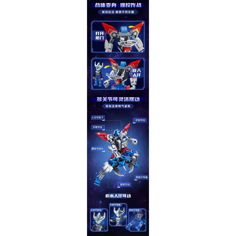 KEEPPLEY 75076 ULTRAMAN TAIGA YUKUN DẠNG MECHA NÂNG CAO bộ đồ chơi xếp lắp ráp ghép mô hình Movie & Game Phim Và Trò Chơi 192 khối