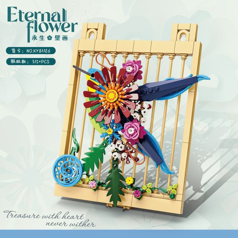 Kazi KY81126 81126 TRANH TƯỜNG NGÔN NGỮ HOA VĨNH CỬU VÀ CHIM bộ đồ chơi xếp lắp ráp ghép mô hình Arts & Crafts 315 khối
