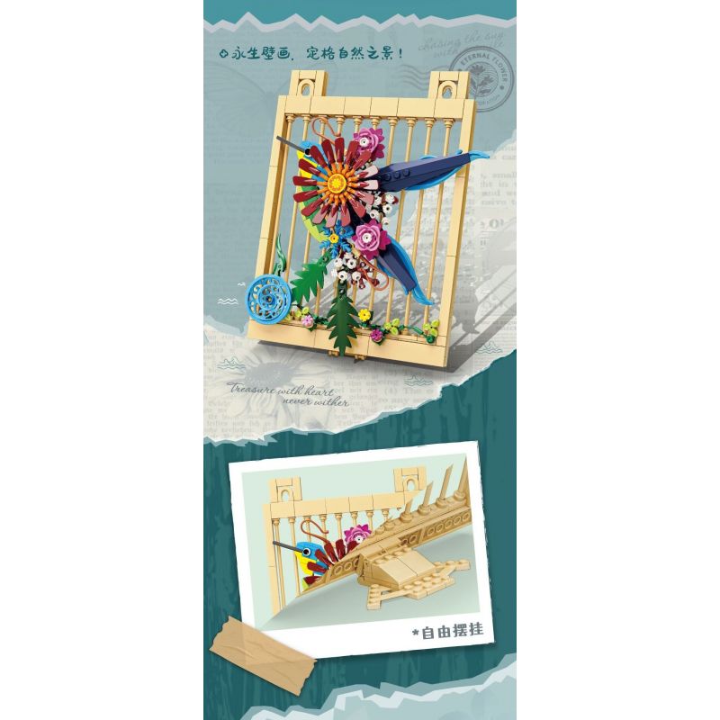 Kazi KY81126 81126 TRANH TƯỜNG NGÔN NGỮ HOA VĨNH CỬU VÀ CHIM bộ đồ chơi xếp lắp ráp ghép mô hình Arts & Crafts 315 khối