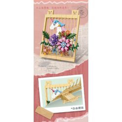 Kazi KY81127 81127 NGÔN NGỮ CỦA CÁC LOÀI HOA TRANH TƯỜNG VĨNH CỬU VÀ KỲ LÂN bộ đồ chơi xếp lắp ráp ghép mô hình Arts & Crafts ETERNAL FLOWER 372 khối