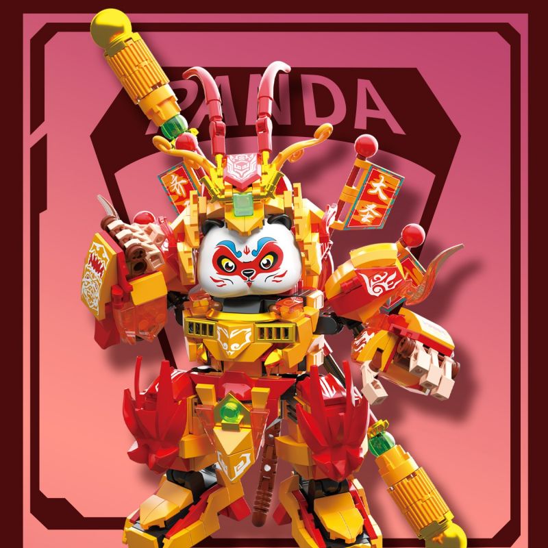 ZHEGAO 662028 GẤU TRÚC ANH HÙNG CƠ KHÍ NGỘ KHÔNG bộ đồ chơi xếp lắp ráp ghép mô hình 625 khối