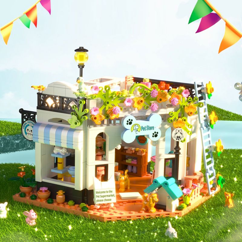 ZHEGAO 612030 NGÔI NHÀ THÚ CƯNG DỄ THƯƠNG CHO CHÓ WANGWANG bộ đồ chơi xếp lắp ráp ghép mô hình DOG HOUSE THE MOST LOYAL FRIEND 681 khối