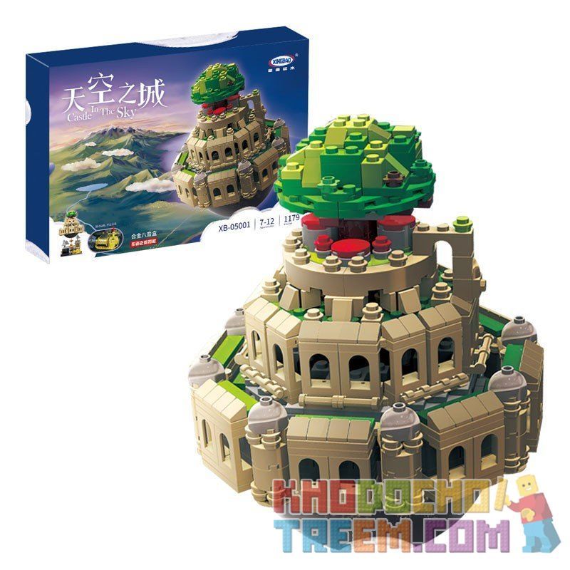 XINGBAO XB-05001 05001 XB05001 non  HỘP NHẠC LÂU ĐÀI BAY LAPUTA ĐỘNG CƠ PIN bộ đồ chơi xếp lắp ráp ghép mô hình Creator CASTLE IN THE SKY Sáng Tạo 1179 khối