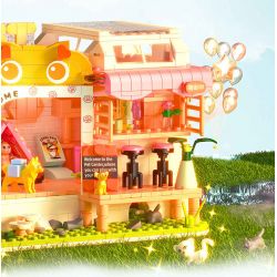 ZHEGAO 612031 CABIN THÚ CƯNG DỄ THƯƠNG CỦA HAKIMI bộ đồ chơi xếp lắp ráp ghép mô hình CAT HOUSE GIVE CATS WARM HOME 687 khối