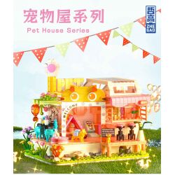 ZHEGAO 612031 CABIN THÚ CƯNG DỄ THƯƠNG CỦA HAKIMI bộ đồ chơi xếp lắp ráp ghép mô hình CAT HOUSE GIVE CATS WARM HOME 687 khối